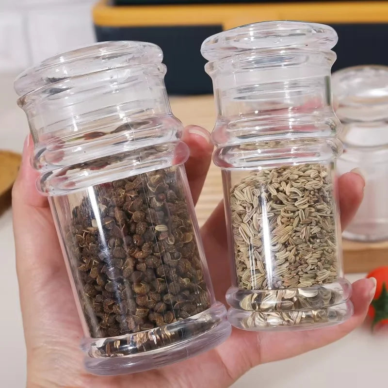 Transparen Spices Bottles Salt Pepper Shakers Acrylic Barbecue Seasoning Jars Condiment Box Home Kitchen Powder Storage Can