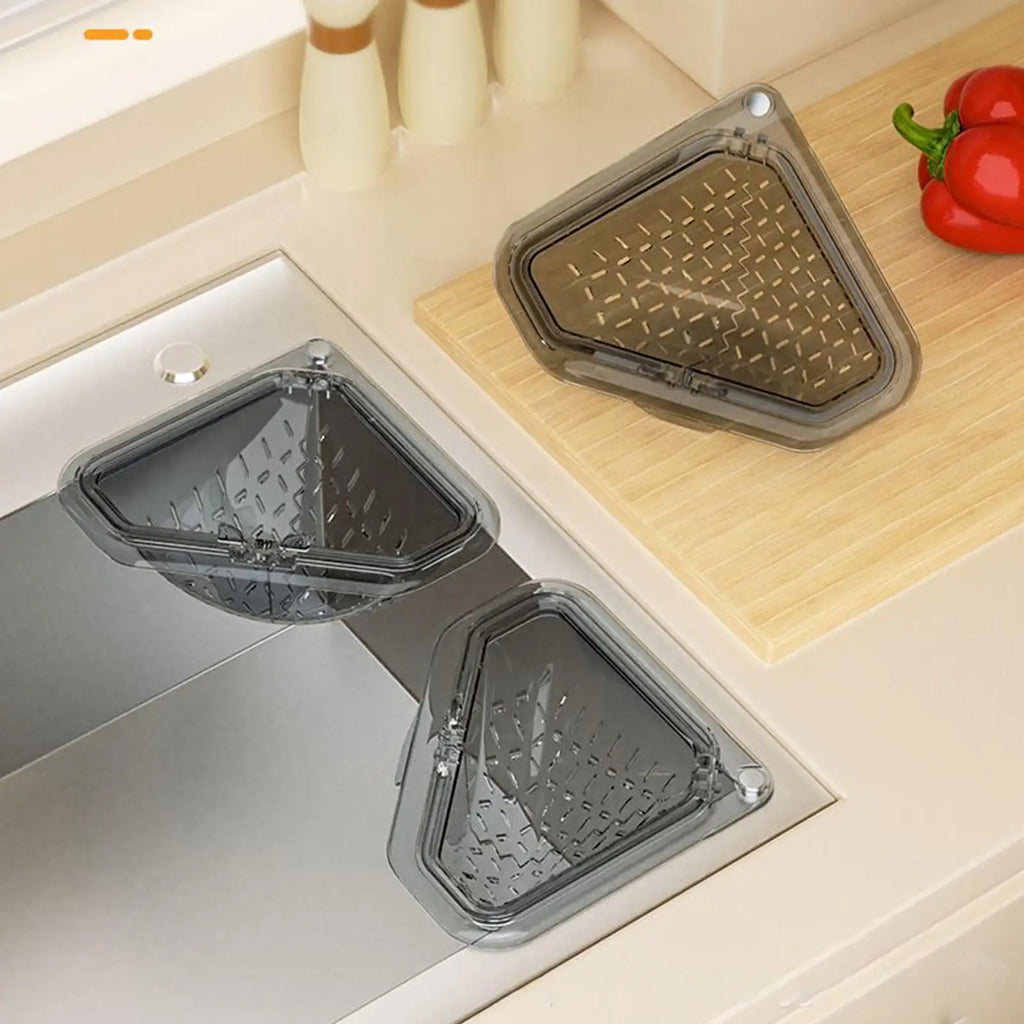1PC Sink Food Catcher Corner Basket Magnetic Suction Drainage Triangle Drying Rack No-Drill Kitchen Cleaning Drain Baskets
