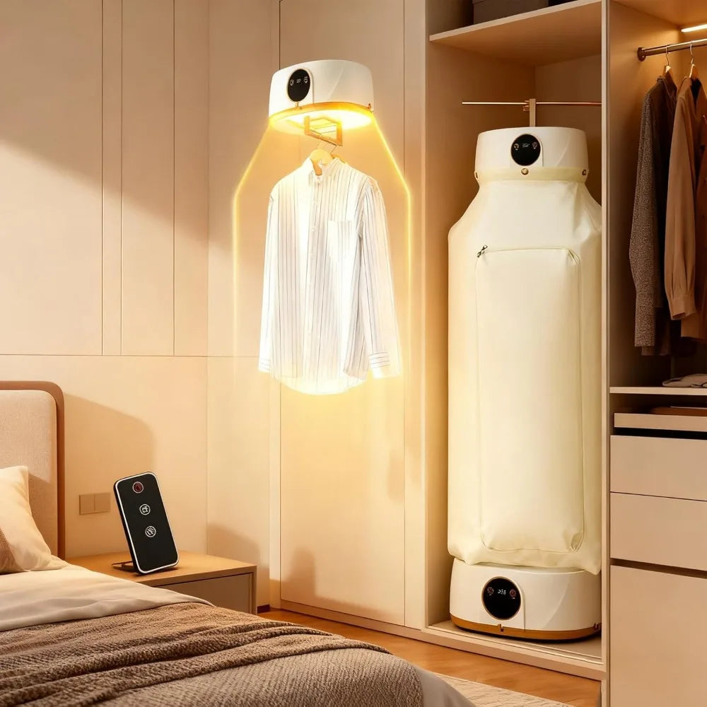 Automatic Ironing Machine for Home, Portable Clothes Dryer for Apartments, 2-in-1 Garment Steamer & Folding System with Vertical