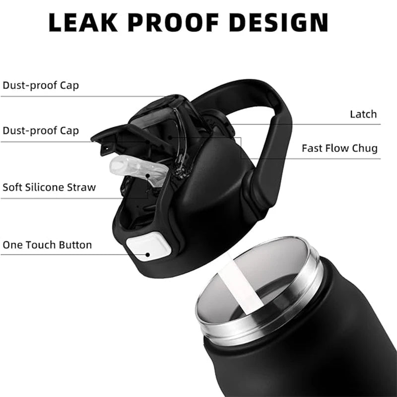 Vacuum Insulated Thermos Water Bottle BPA-Free Stainless Steel Water Bottles Flask for Cold & Hot Drink Coffee Office Home