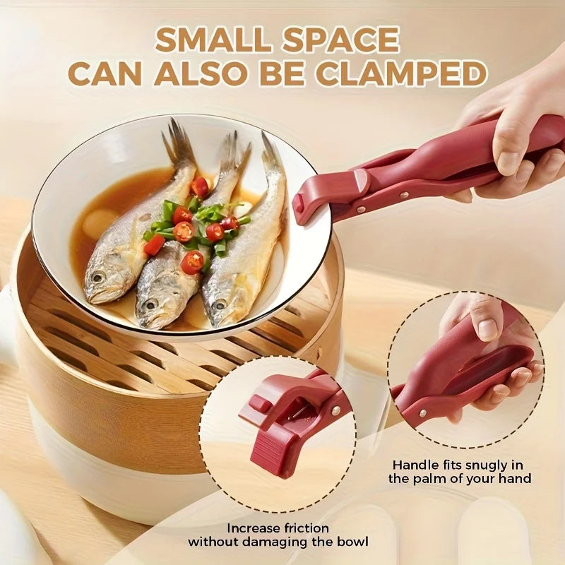 4PCS Anti-Scald Clips Hot Dish Plate Gripper Non-slip Bowls Clamp Moving Hot Plate Bowls Pizza Pan Air Fryer Microwave Oven