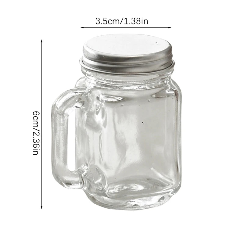Mini Mason Jar For Jam Honey Portable Leakproof Coffee Milk Juice Bottle With Lid Home Party Bar Vodka Spirits Shot Glass