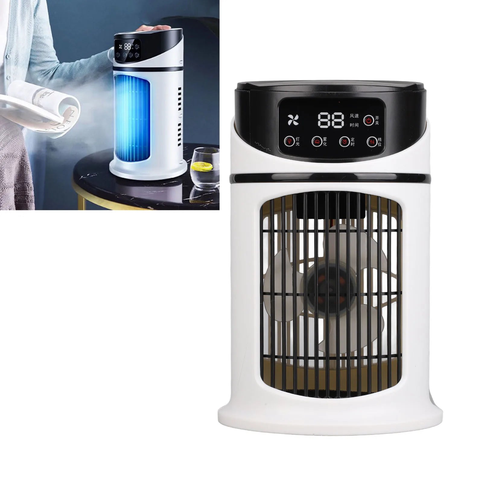 Portable Mini Air Conditioner Mobile Multifunction Air Cooler Fan Water Cooling Fan for Office Home Mini Air Conditioner