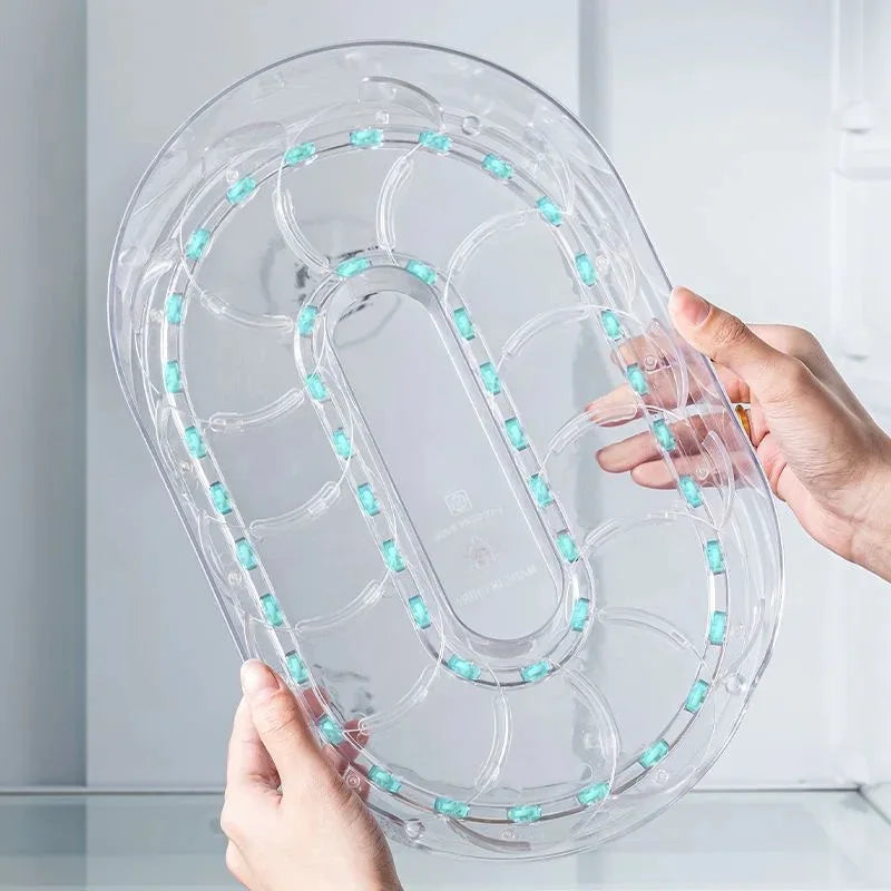 360 °   Rotating Tray Lazy Susan Fridge Organizer Turntable Storage Tray Clear Food Storage Organizer Spice Rack Cabinet Organiz