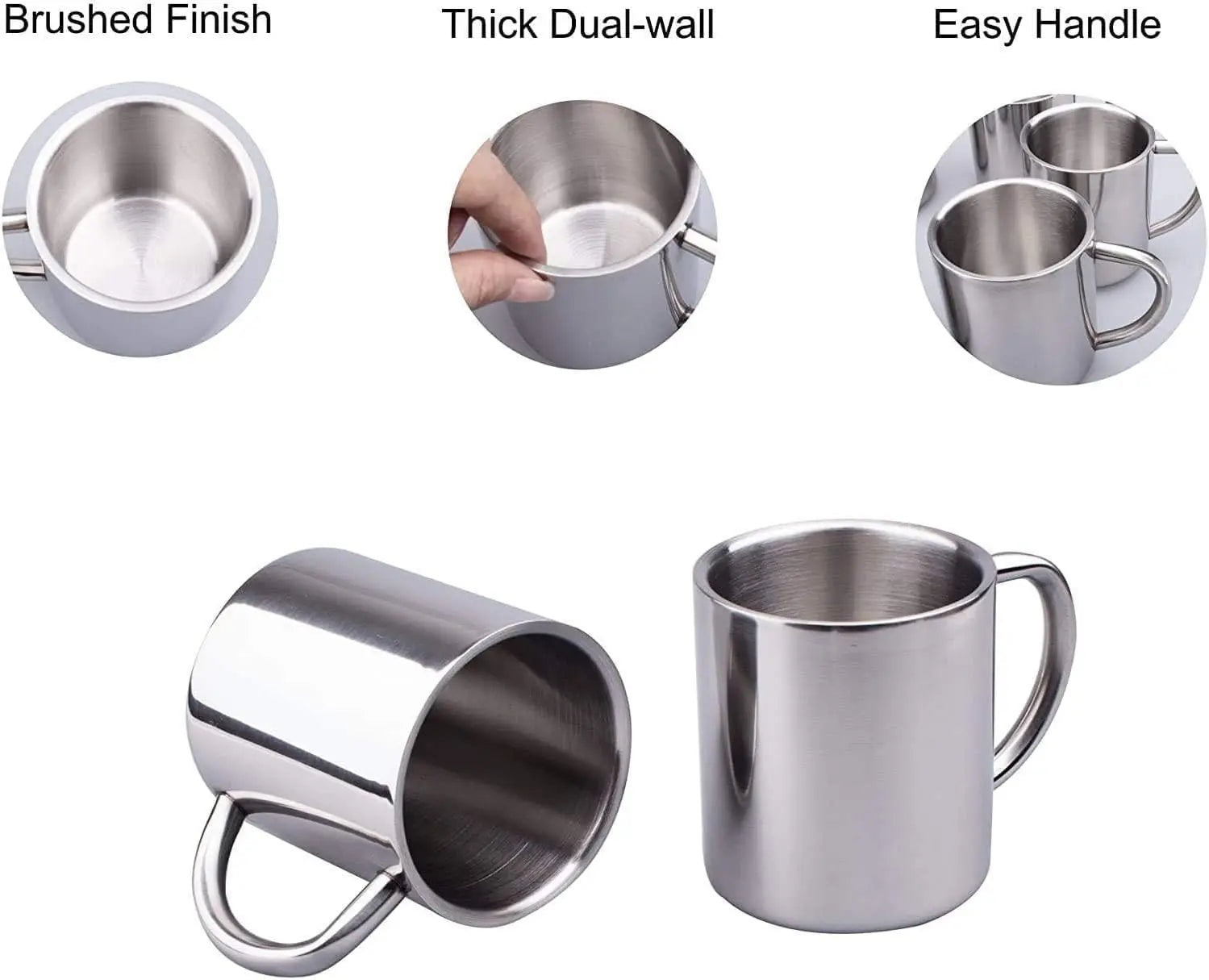Stainless Steel Mug Coffee Cup Camping Mug Metal Coffee Tea Cup Mug Portable Milk Tea Cup Tumbler Water Mug Outdoor Drinking Cup