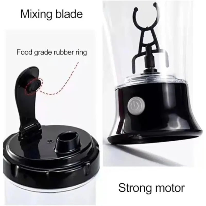 Electric Mixing Bottle Leak Proof Portable Shaker for Travel and On The Go Protein Coffee Drink Preparation