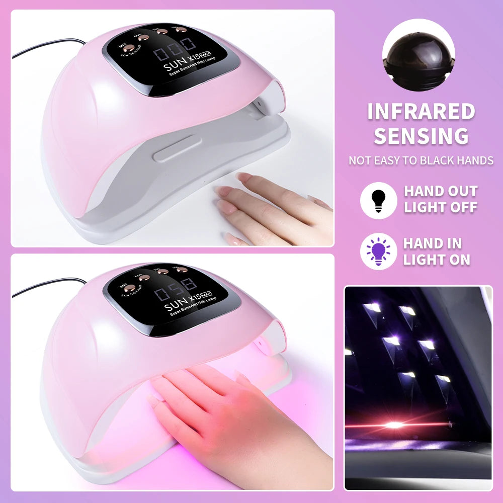 SUN X15 MAX Nail Art Lamp 66 UV LED Professional Gel Polish Dryer With 4 Timer Auto Sensors For Nail Salon Tools