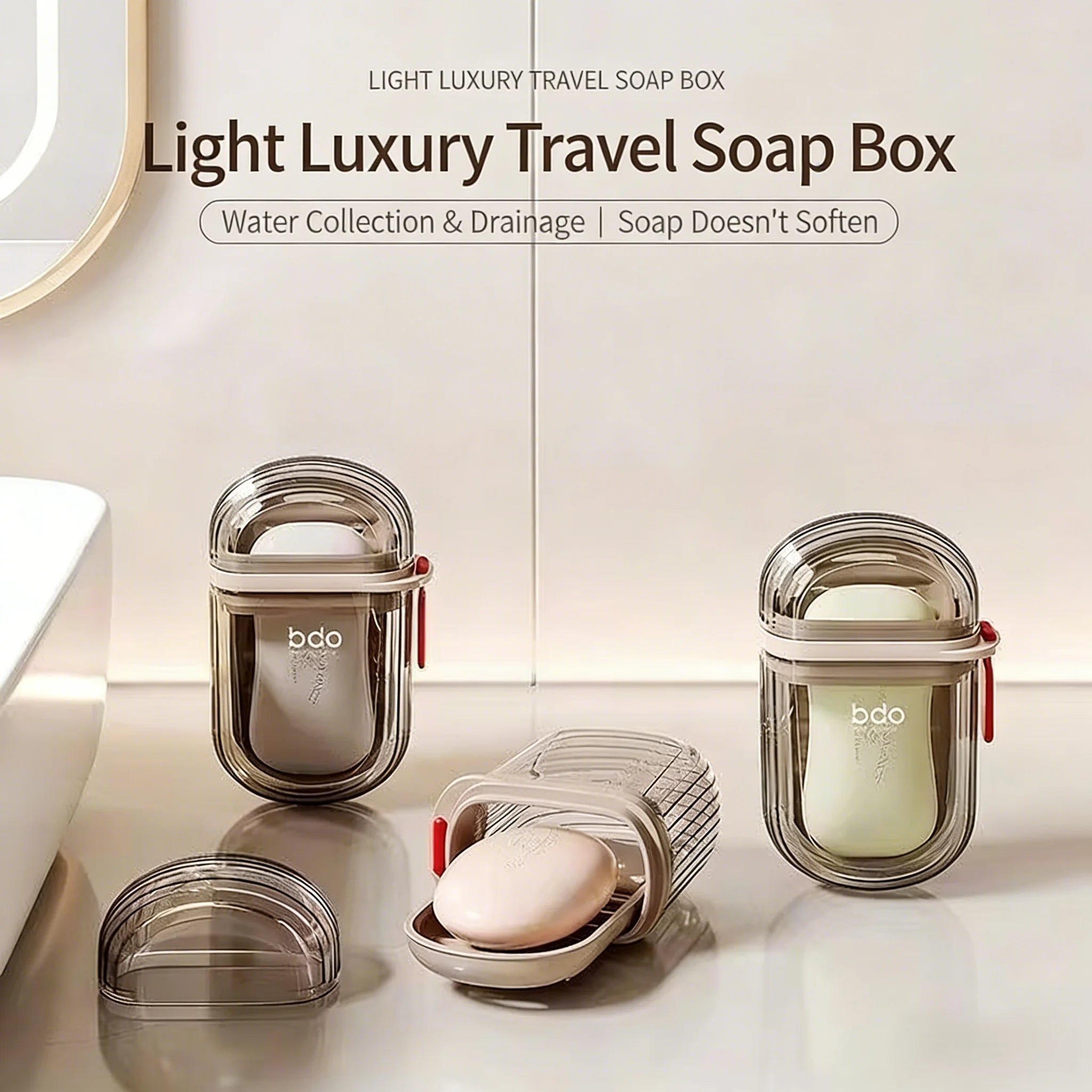 1pc Portable Travel Soap Box with Lid, Portable Sealed Drain Soap Container, Suitable for Travel and Outdoor Leisure.