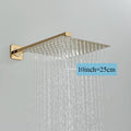 Ultra-thin Shower Head Water Saving Rainfall Stainless Steel Square 8/10/12inch with Shower Arm Wall Mount Bathroom Accessory