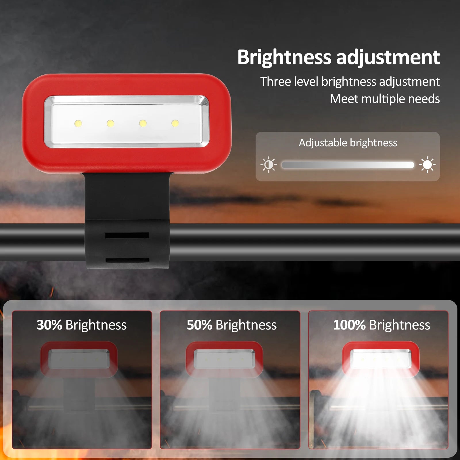 Barbecue LED Lamp Heat Resistant Grill Light Dimmable BBQ Tool Accessories Protable BBQ Lamp for Camping Riding Night Fishing