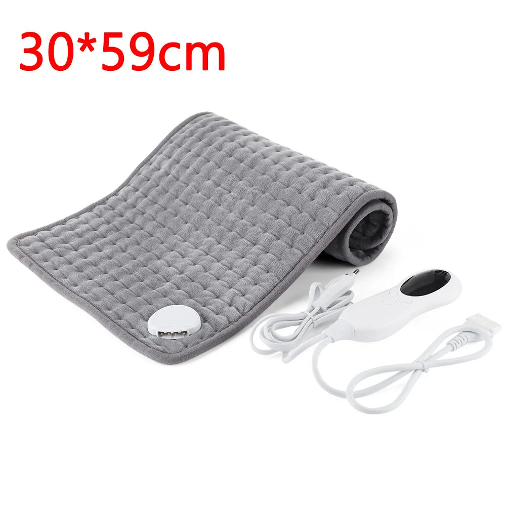 Microplush Electric Heating Therapy Pad Winter Warmer Washable Blanket for Abdomen Waist Back Thermal Mat Pain Relief Brace