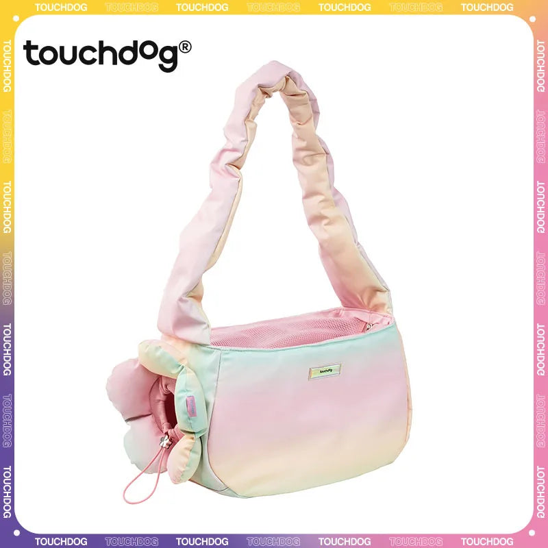 TOUCHDOG Illusion Series-Pet Outing Crossbody Bag Cat Portable Shoulder Cat Bag Small Dog Dewlap Tote Dog Bag Pet Accessories