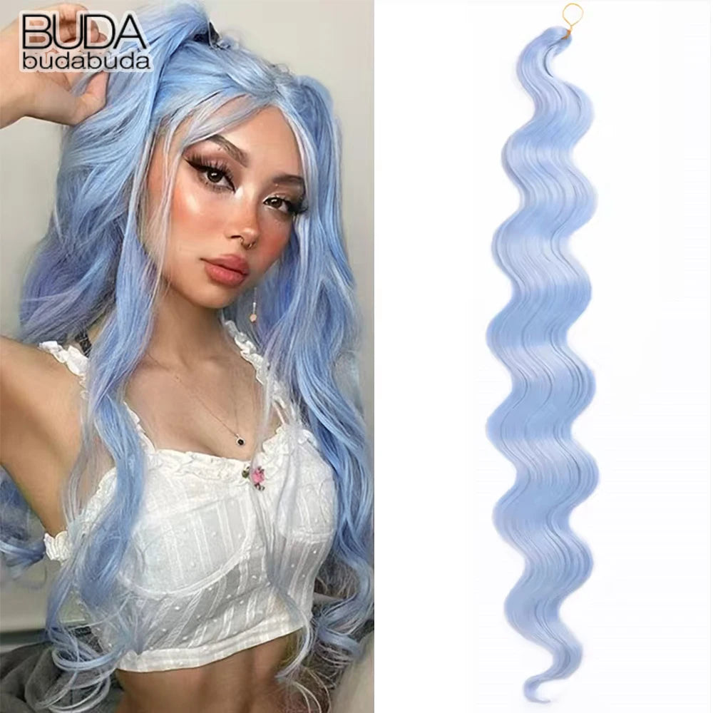 Long Deep Wave Braiding Hair 28 Inch Ocean Wave Crochet Hair Synthetic Deep Curly Crochet Hair Extensions For Black Women