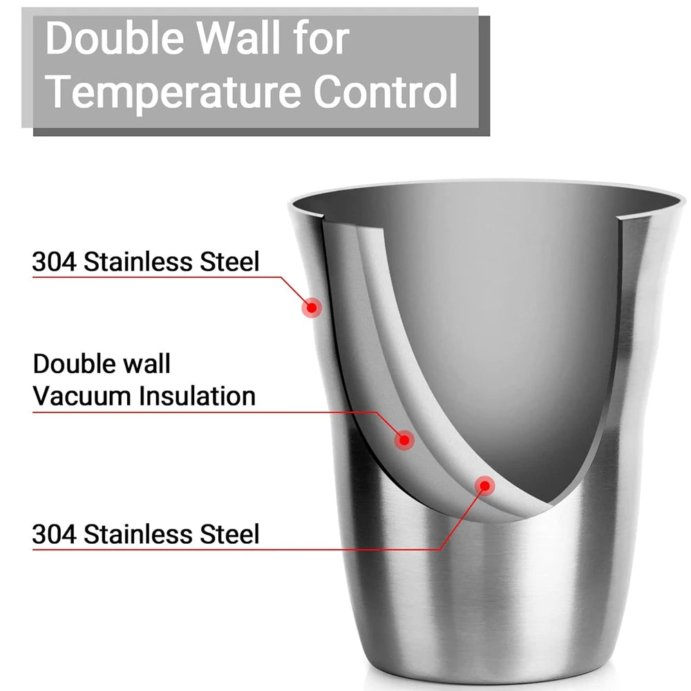 Set of 2 Metal Coffee Mugs Stainless Steel Cup 260ML/300ML Double Wall Stackable Metal Glasses Drinking Mugs for Home Camping