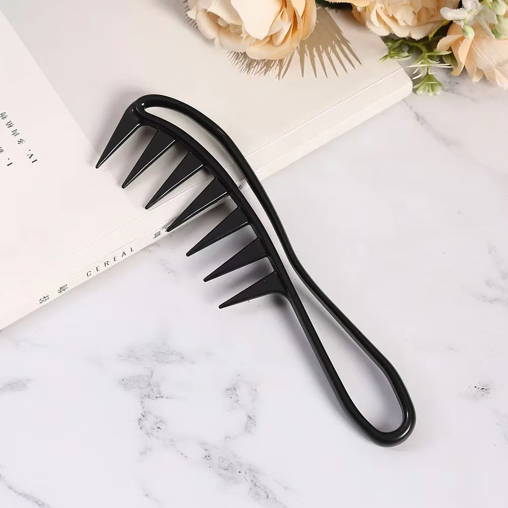 1 wide toothed shark comb exfoliating curly hair salon hair comb styling tool，Special for real hair wigs