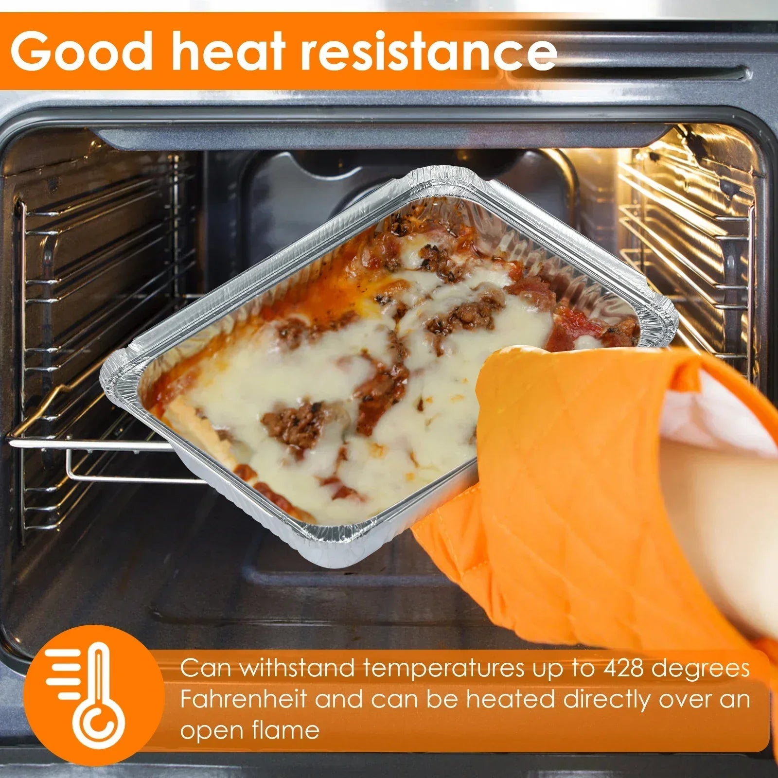 50/100pcs Aluminum Foil Trays with Lids Non-Stick Baking Pans Food Grade BBQ Bowl for Air Fryer Oven Baking Cooking Kitchen Tool