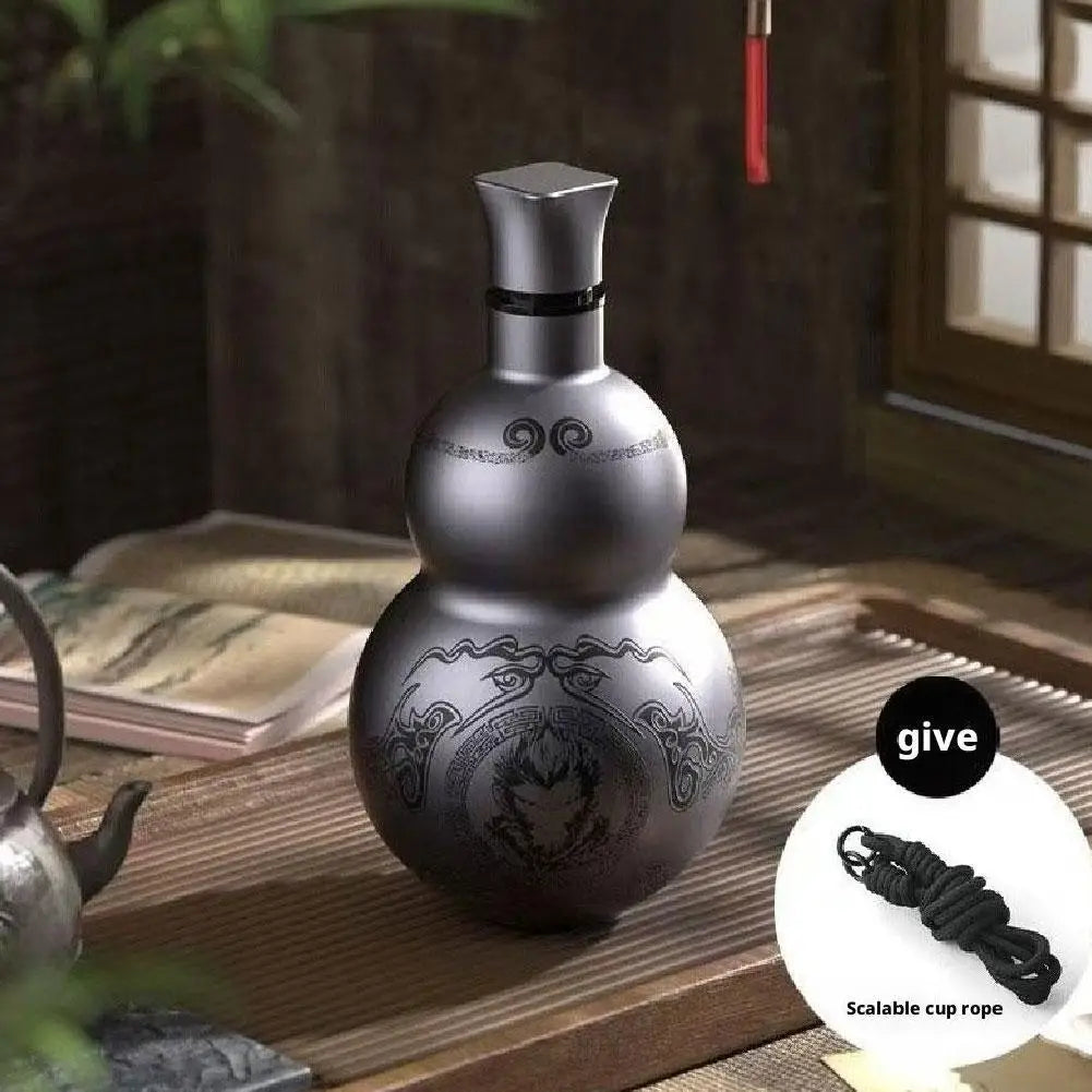 Portable Wukong Theme Stainless Steel Gourd Style Water Bottle Large Capacity Thermal Insulation Cup Game Fans Men Boy Gift