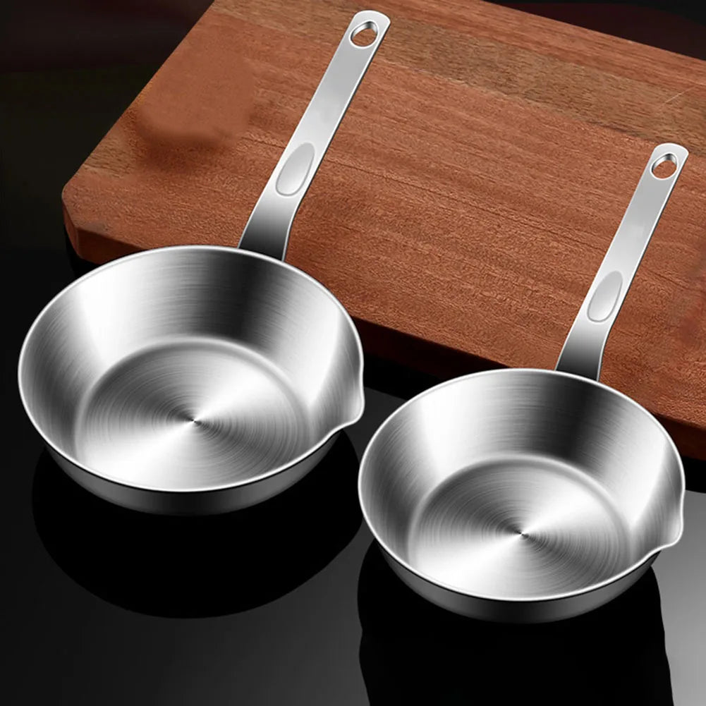 1pcs 316 Stainless Steel Frying Pan Nonstick Wok Uncoated Pot Mini Egg Pan Home Induction Cooker Gas Stove Kitchen Tool