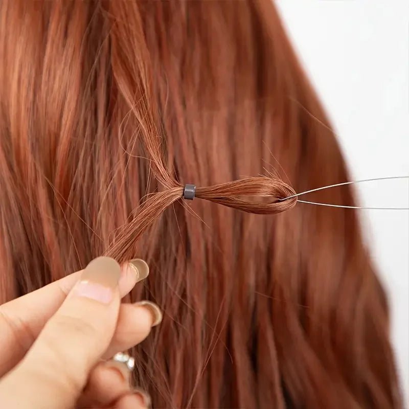 2-20pcs Micro Rings Loop Tool Loop Threader Pulling Needle Used with Hair Plier And Beads for Human Hair Feather Extension Tools
