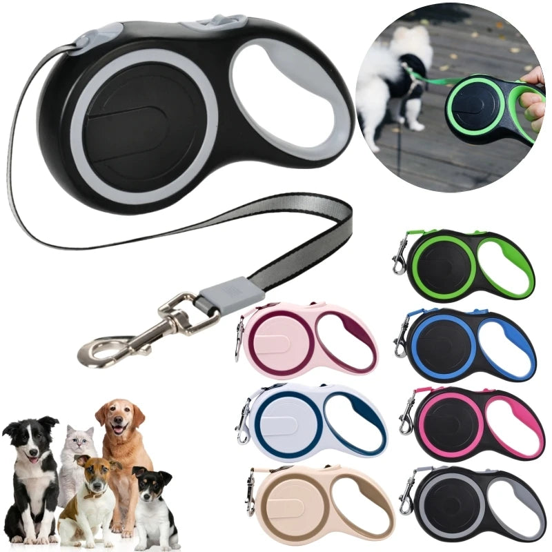 3 Meters 5 Meters Strong Pet Leash Nylon Retractable Leash for Medium Large Dogs Walking Lead Automatic Extending Dog Leash Rope