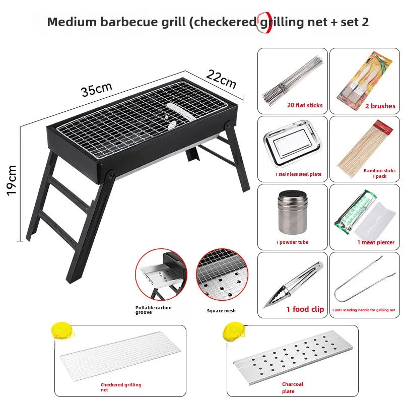 Barbecue Stove, Household Charcoal Stove, Smokeless Barbecue Stove, Outdoor Portable Carbon Grill, BBQ Foldable Charcoal Stove