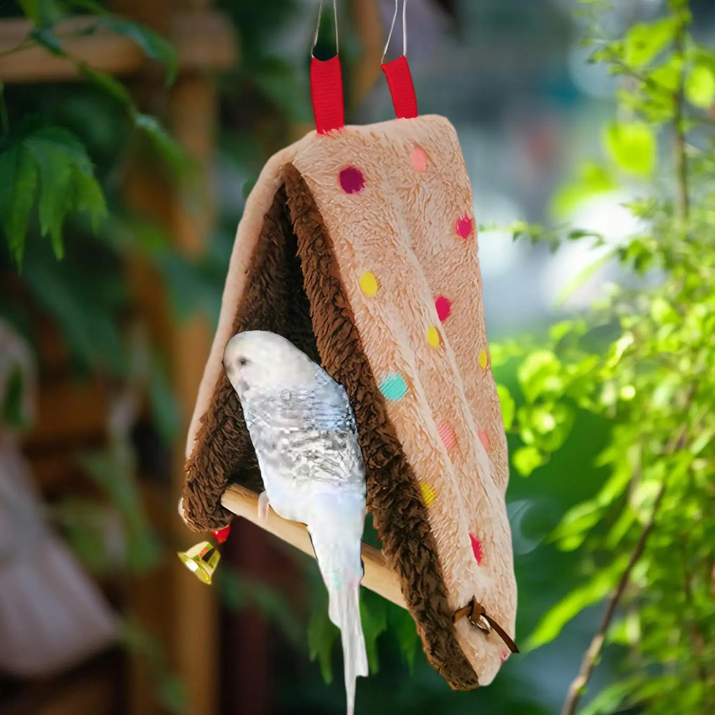 Triangular bird nest Bird Hammock for Cage Warm Comfortable Perch House Parakeet swing with perch for Bird cage accessories