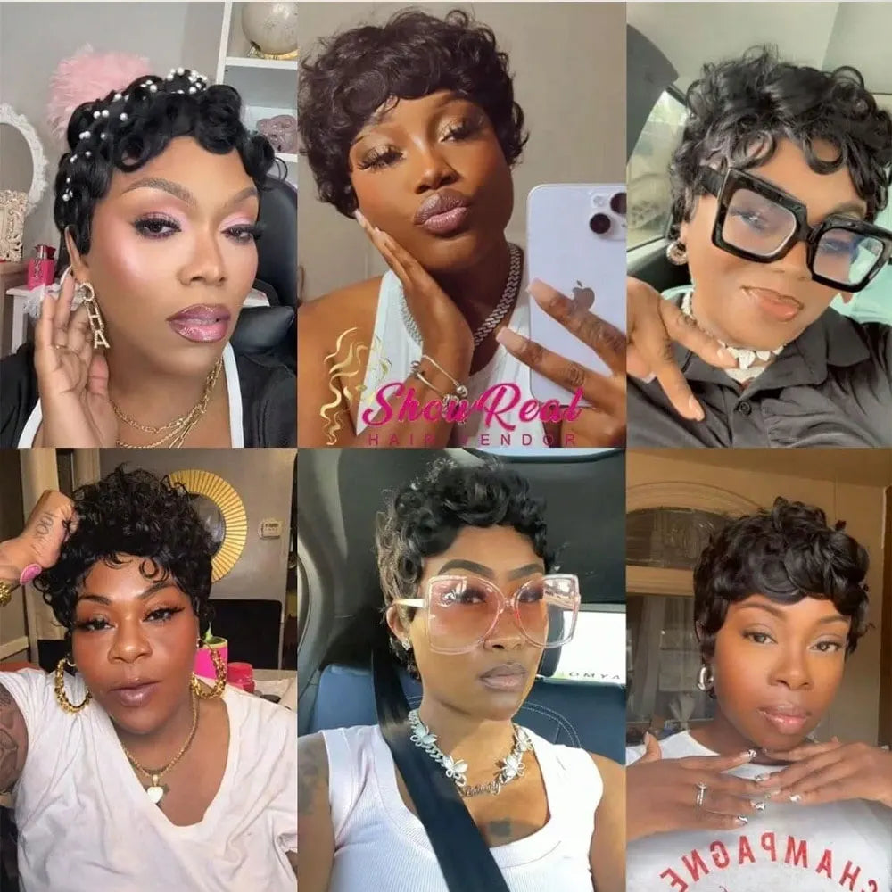 4# 2# Color 250% Culry Lace Front Wig For Women Short Bob Wig Human Hair Pre Plucked Pixie Cut Wig 13x4 Lace Wig With Baby Hair