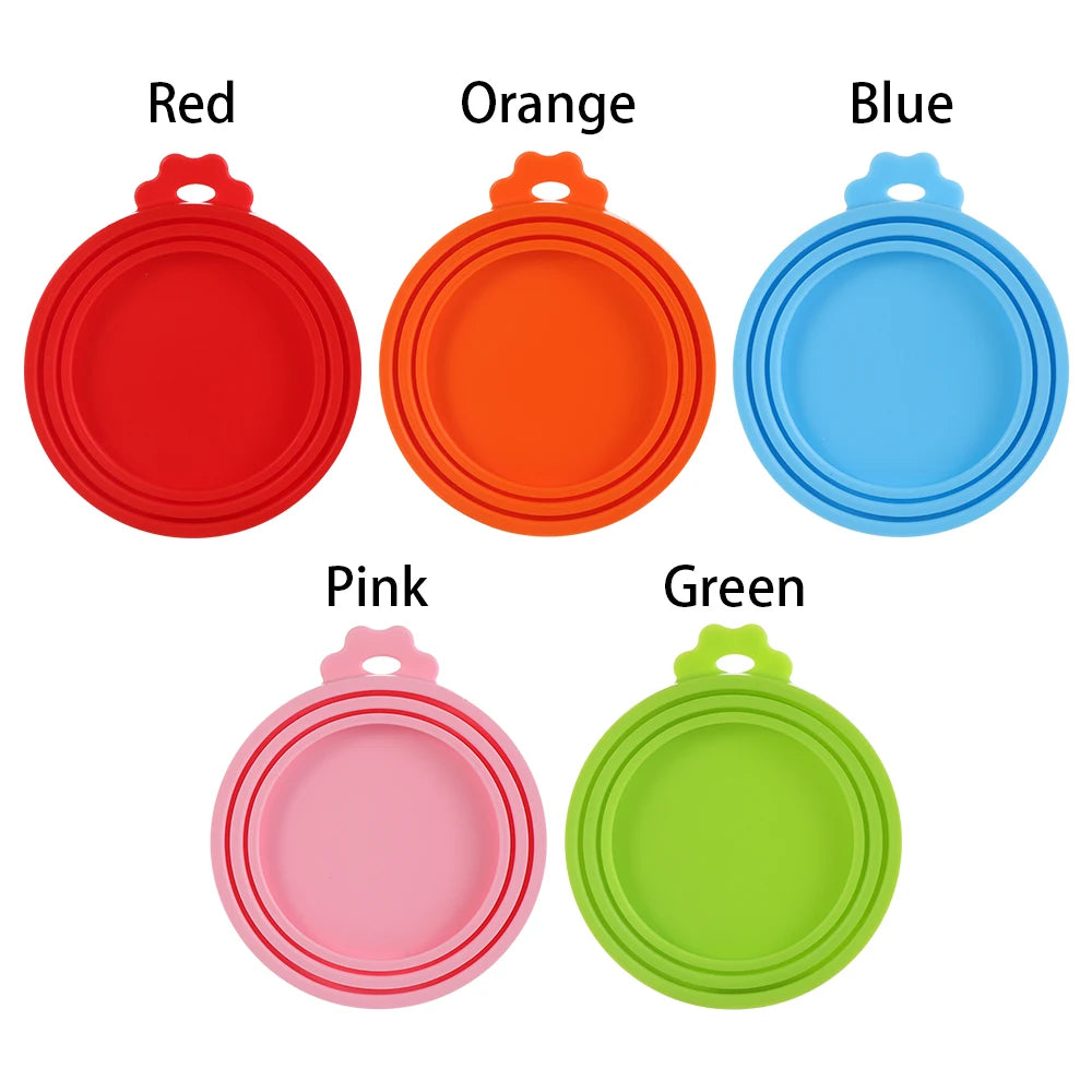 3 In 1 Reusable Pet Food Can Silicone Cover Food Storage Keep Fresh Tin Cap Lid Seal Cover Pet Supplies For 8.9cm/7.3cm/6.5cm