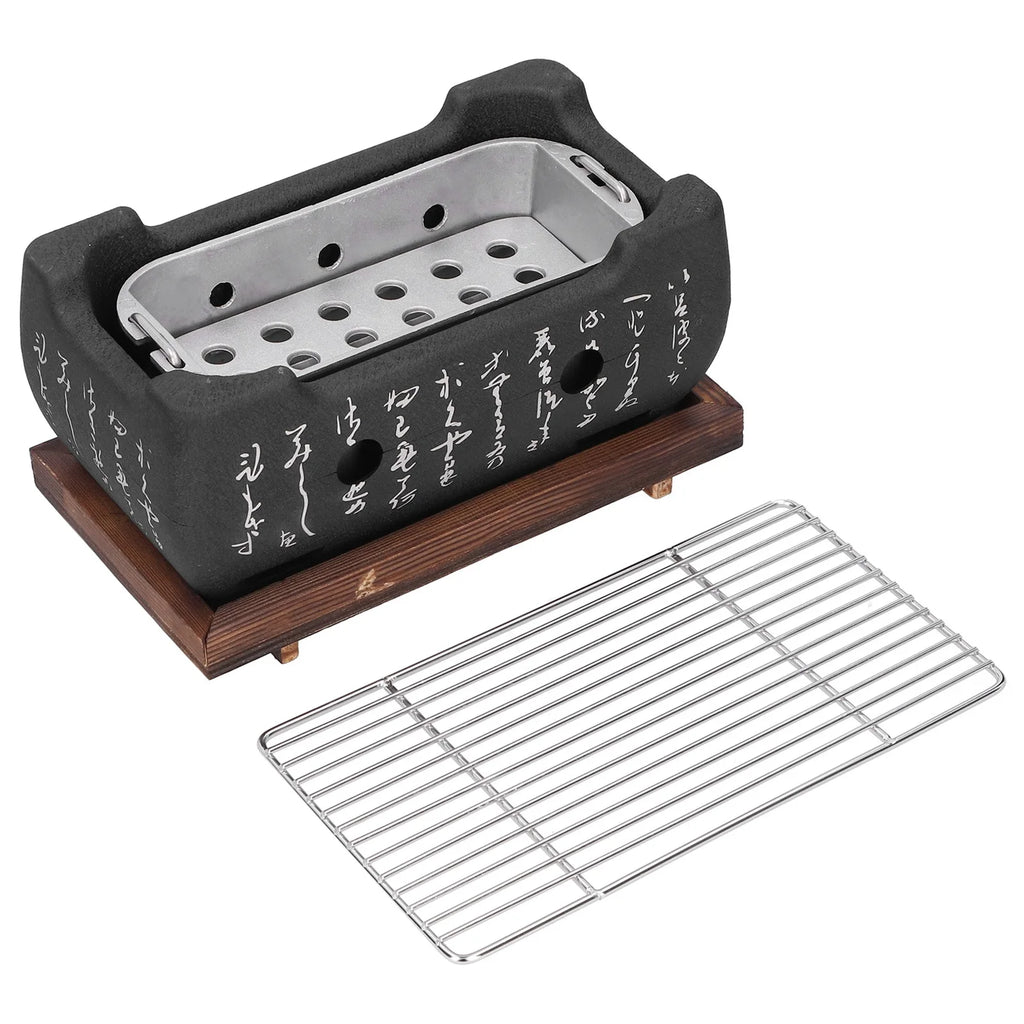 Portable BBQ Grill Japanese Barbecue Grill Mini Household Aluminium Alloy Charcoal Barbecue Stove Oven Accessories