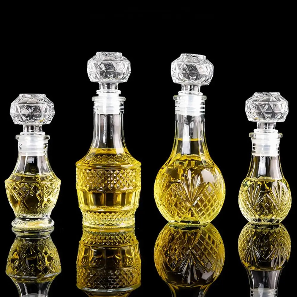 1Pcs 50ml Transparent Small Empty Spirit Whisky Wine Bottle Mini Glass Alcohol Liquor Bottles With Screw Cap Whiskey Decanter