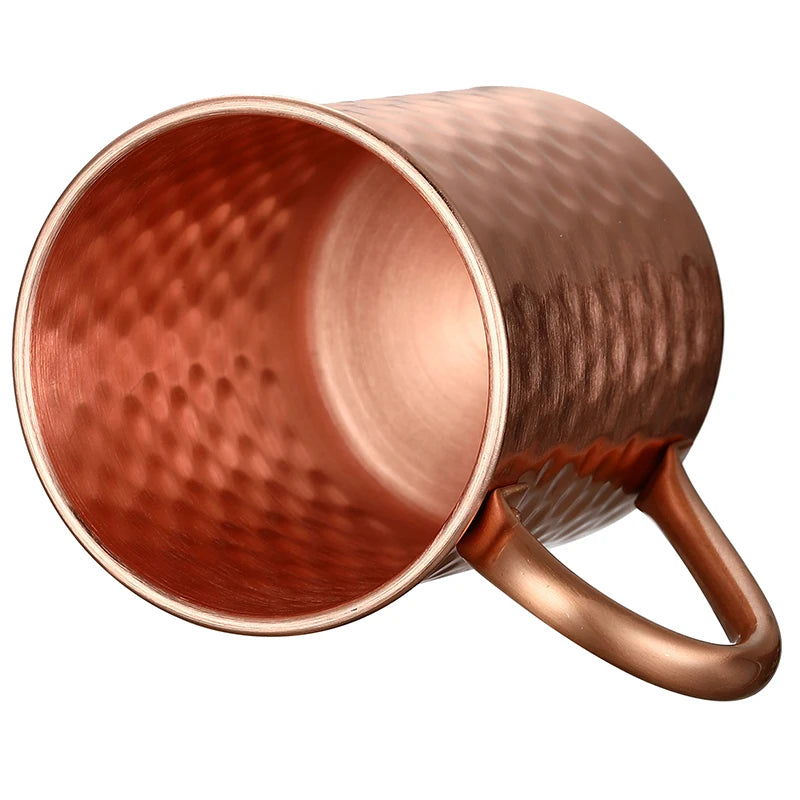 Hammered Copper Plated Stainless Steel Moscow Mule Copper Mug Drum-Type Beer Cup Water Glass Drinkware