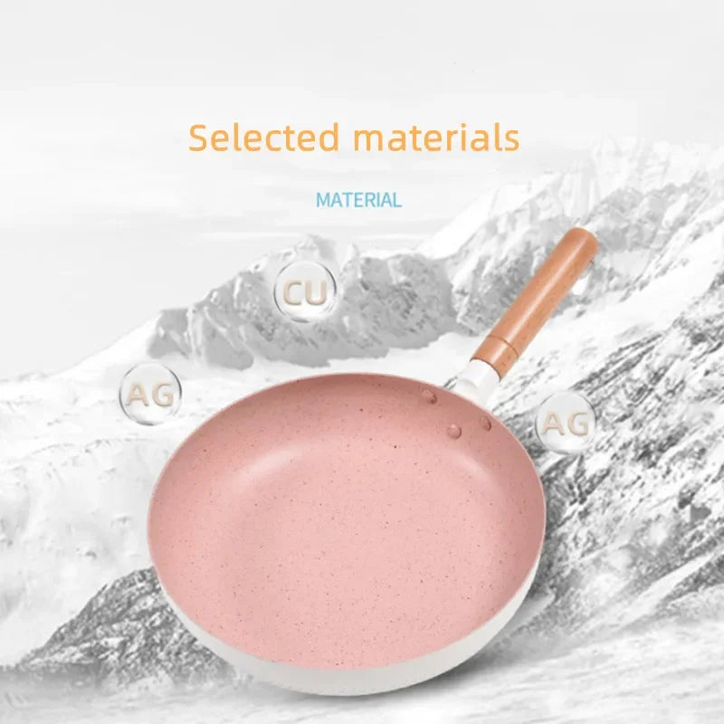 Frying Pan 20/24cm Wok Pan Non-stick Pan Induction Cooker Home Steak Pancake Pan Egg Pan Gas Stove Universal Saucepan Durable