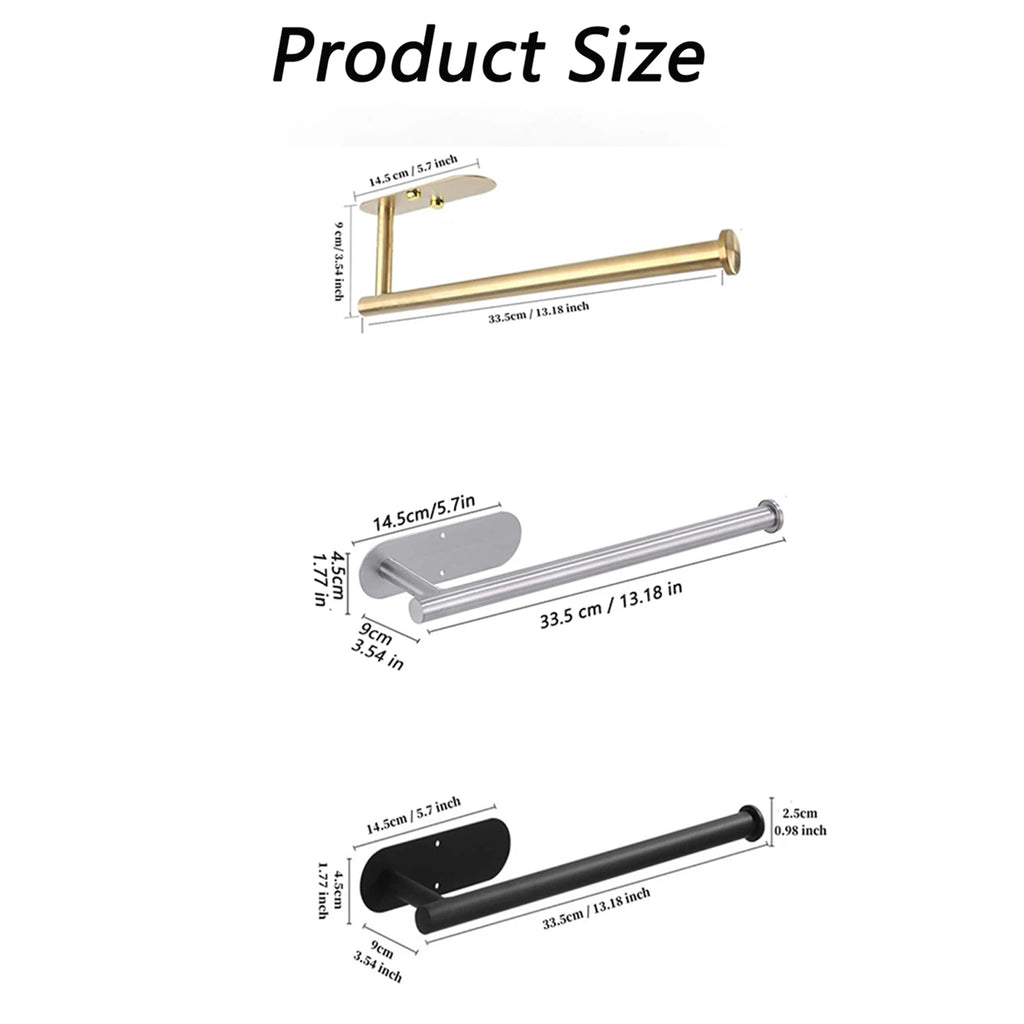 33cm Paper Towel Holders For Kitchen,AdhesiveToilet Paper Holder,Tissue Dispenser,Cabinet Storage Organizer,Towel Rack For Home