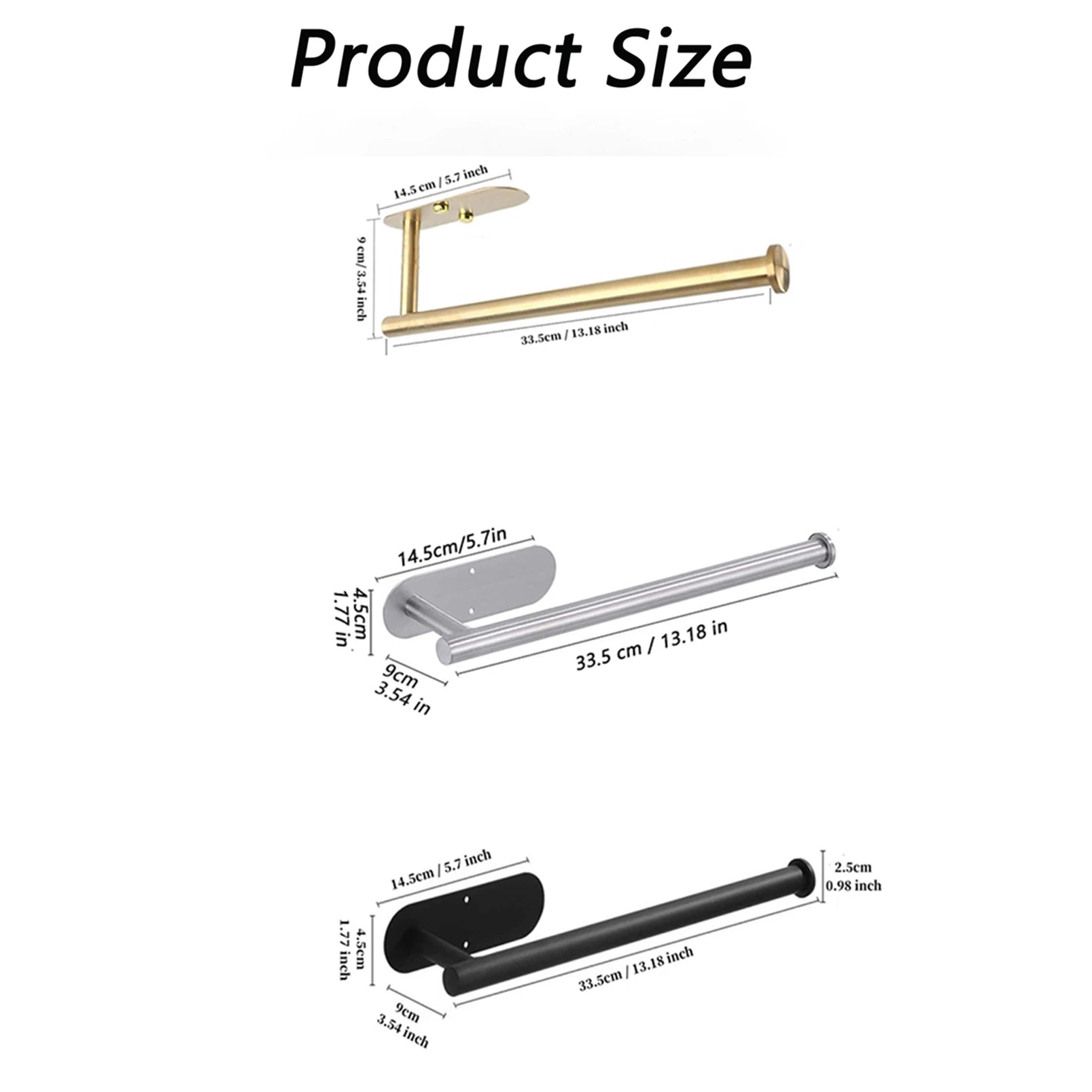 33cm Paper Towel Holders For Kitchen,AdhesiveToilet Paper Holder,Tissue Dispenser,Cabinet Storage Organizer,Towel Rack For Home