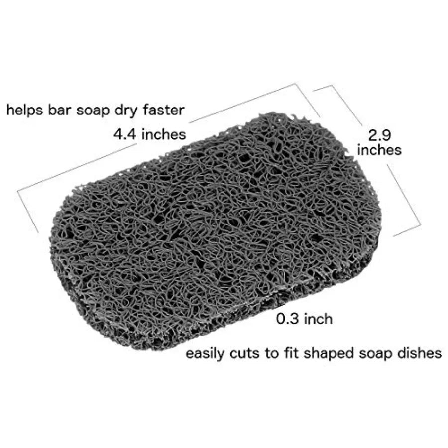 6-Pack Bar Soap Saver 4.5 x 3-Inch Dark Grey Charcoal Color