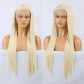 Synthetic Lace Front Wig Long Straight Hair Lace Wigs for Women with Baby Hair Heat Resistant Party Cosplay Wig Black Blonde Use