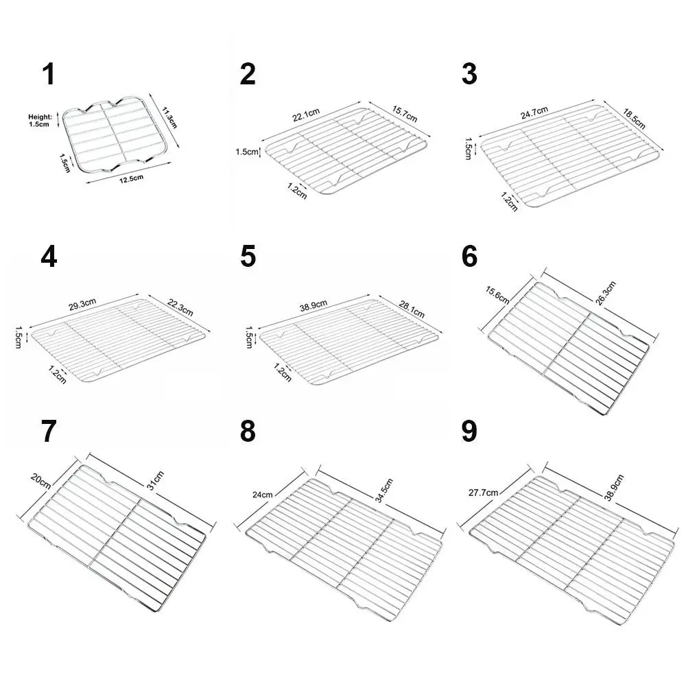 New Stainless Steel Cooling Rack Non-stick Silver BBQ Tray Cake Cooler
