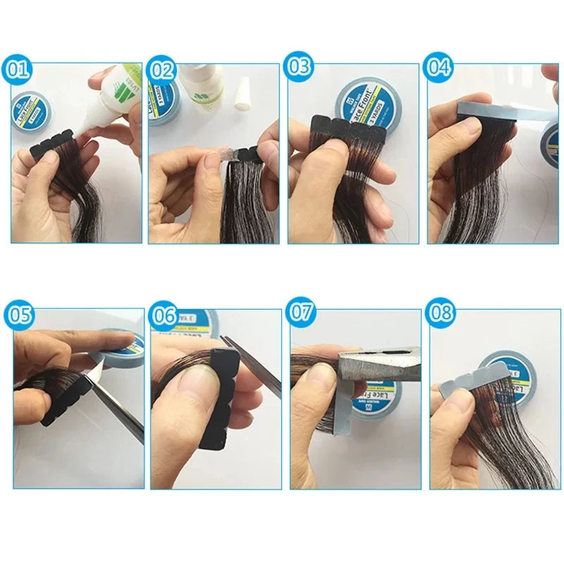 Lace Wig tape glue for hair extensions Ultra Hold Adhesive Tape glue for wig 12Yard Lace Wig Glue Hair System Tape For Toupees