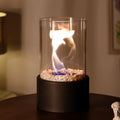 Portable Tabletop  Mini Fireplace with Cobblestones for Modern Home Decoration, Gift for Birthday, Gatherings & Weddings