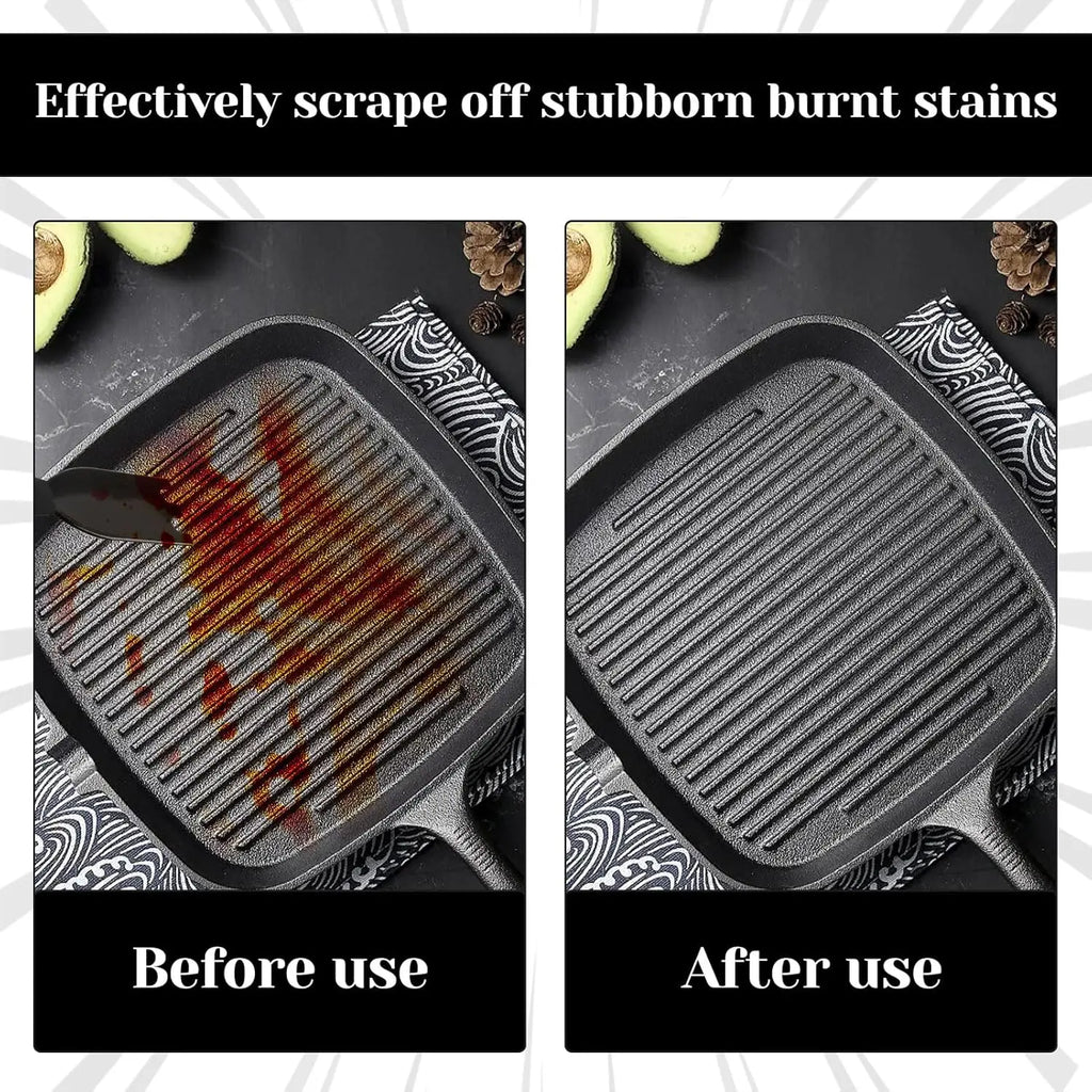 1/2Pcs Grill Scraper for George Foreman Indoor Grills & Most Other Indoor Grills with Grooves, Heat-Resistant Grill Spatula