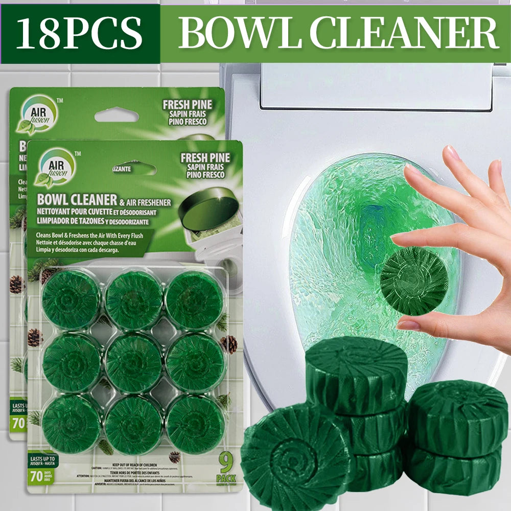 Automatic Toilet Cleaning Tablets, 3-in-1 Formula for Stain & Odor Removal with Fresh Scent | Long-Lasting Toilet Bowl Cleaner