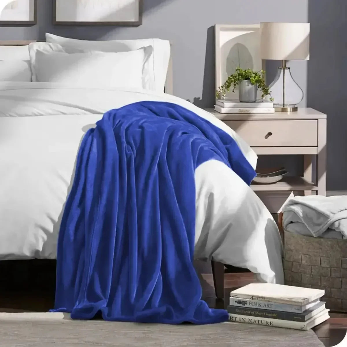 1 Piece Solid Color Flannel Blanket Soft Warm Throw Blankets for Couch Sofa Office Bed Camping Travel Multi-purpose Gift Blanket