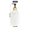 500ml Strip Soap Dispenser With Bamboo Pump Bathroom Refillable Body Wash Shampoo Conditioner Empty Container Lotion Bottle
