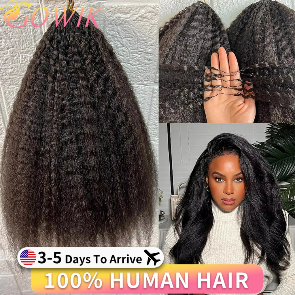 Kinky Straight Crochet Human Hair Extensions Small Spirals Deep Pixie Crochet Hair Pre Separated Knotless Miracle Knot Braids