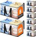 Extra Large 93L Moving Storage Bags, Heavy Duty with Strong Zippers & Handles, 8 Pack Clear Totes for Home Organization
