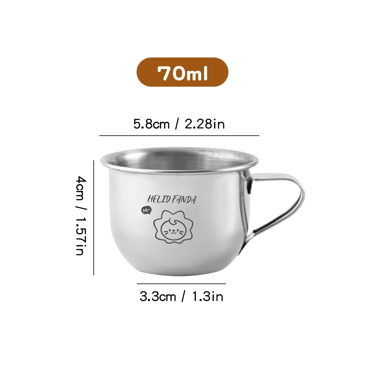Cute Mini 304 Stainless Steel Children Water Cup With Handle Coffee Mug Durable Anti Scalding Metal Drinking Cup Tumbler For Kid