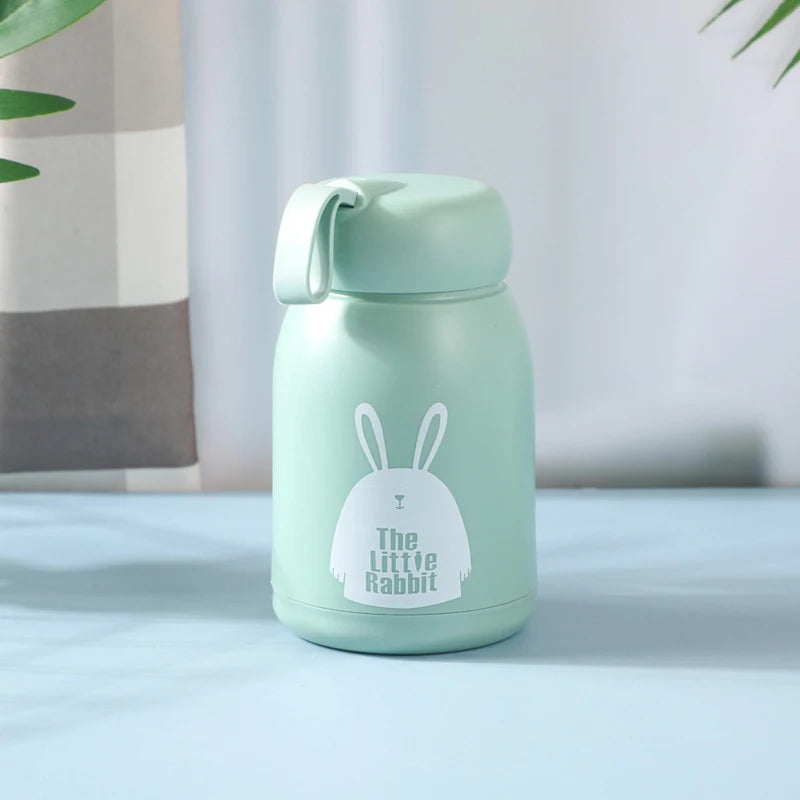 1 Pc 320ml Mini Portable Thermal Cup - Cute Leakproof Glass Vacuum Insulated Flask, Water Bottle for Girls & Kids Daily Drink