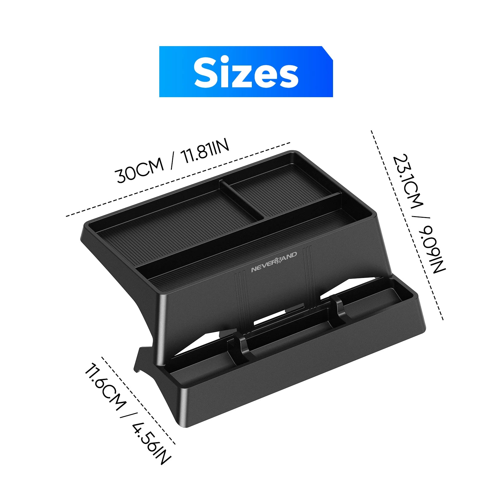 NEVERLAND Center Console Organizer, Behind Screen Storage Box for Tesla Cybertruck, Phone Holder Truck Accessories