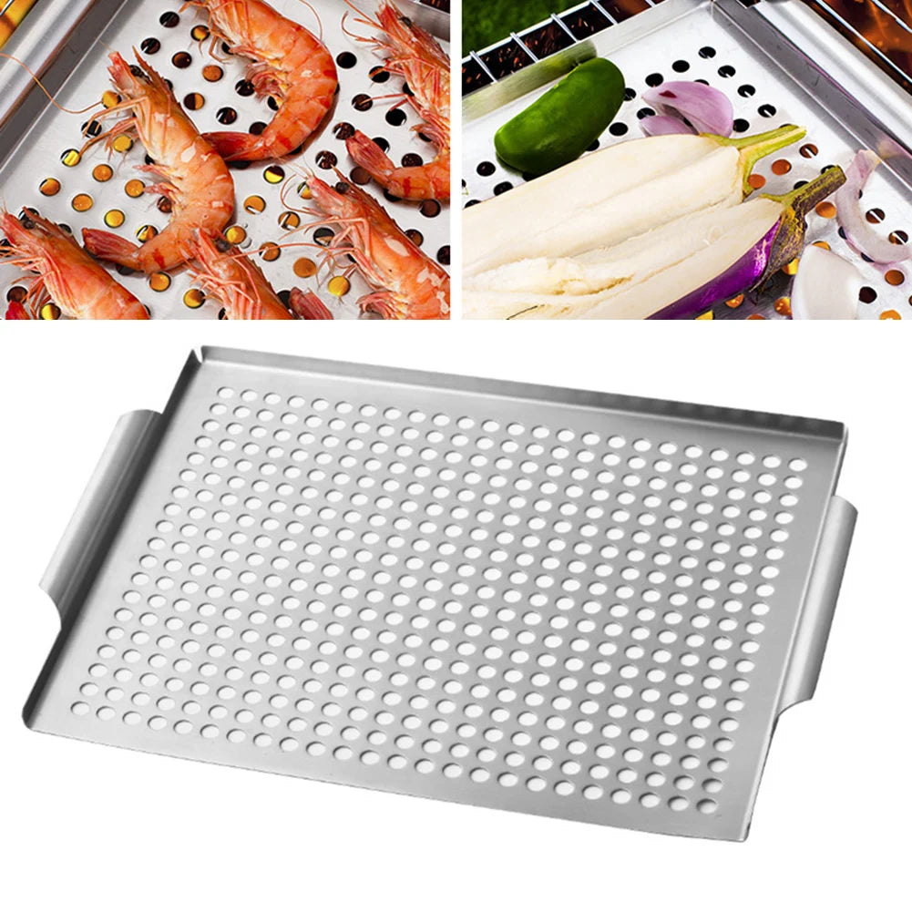 Heat-resistant Grilling Gloves Bbq Accessory Grill For Scallops 36.5*29*2.5cm Outdoor Cooking Built-in Handles