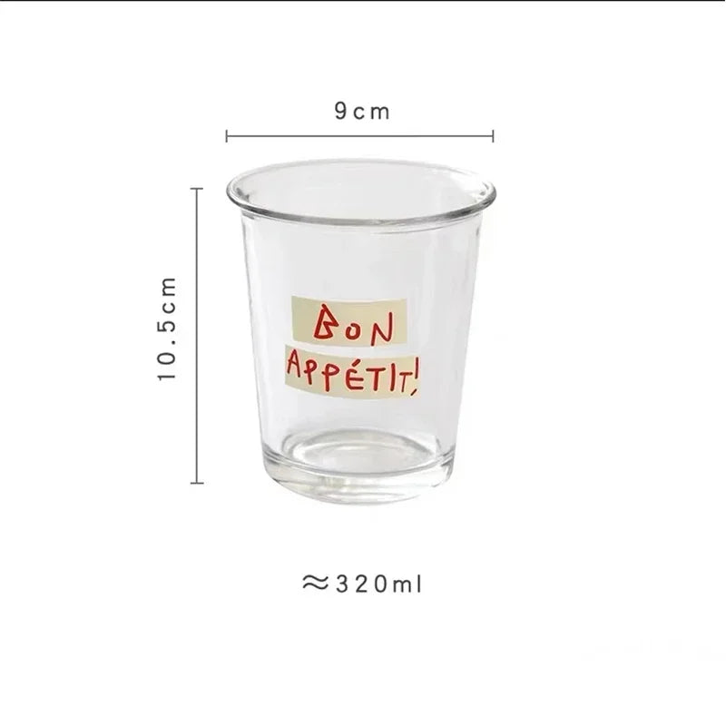 Korean Ins Glass Cup Wide Mouth Milk Coffee Mug Transparent Latte Espresso Cold Brew Tea Cup Breakfast Oat Jar for Household